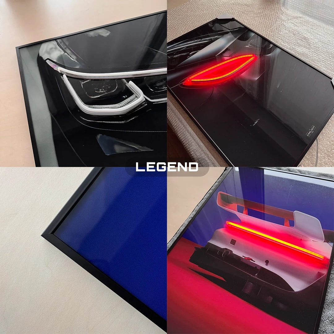 Poster NÉON Aston Martin Vantage (LED rouge) - Finition Aluminium
