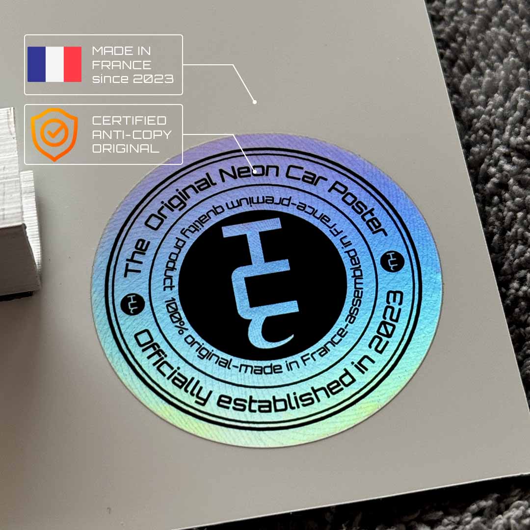 Poster NÉON Audi R8 V10 GT FINAL (LED blanche) - Première Edition