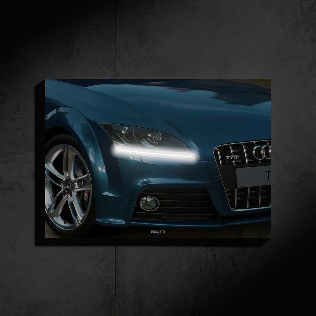 poster métallique audi tts avec néon led
