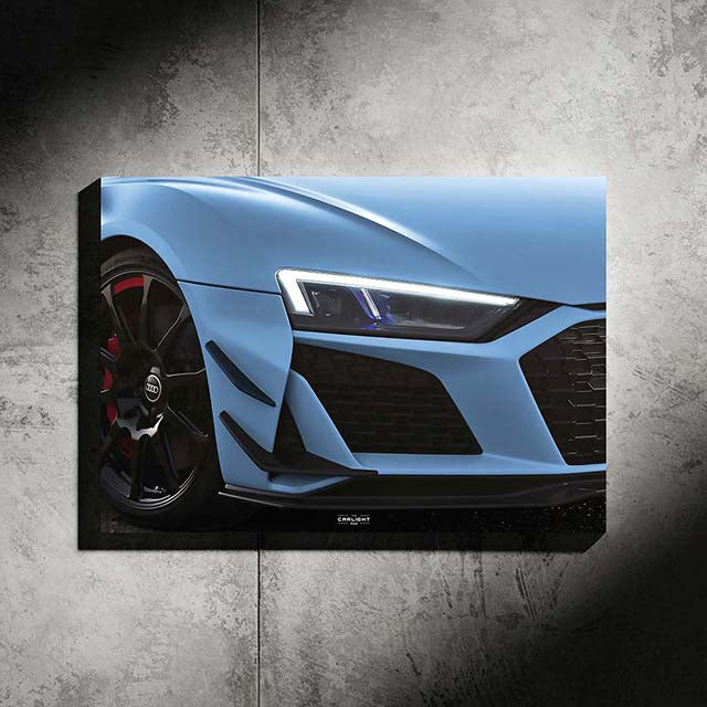 poster métallique audi r8 v10 gt avec néon led