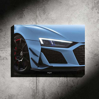 poster métallique audi r8 v10 gt avec néon led
