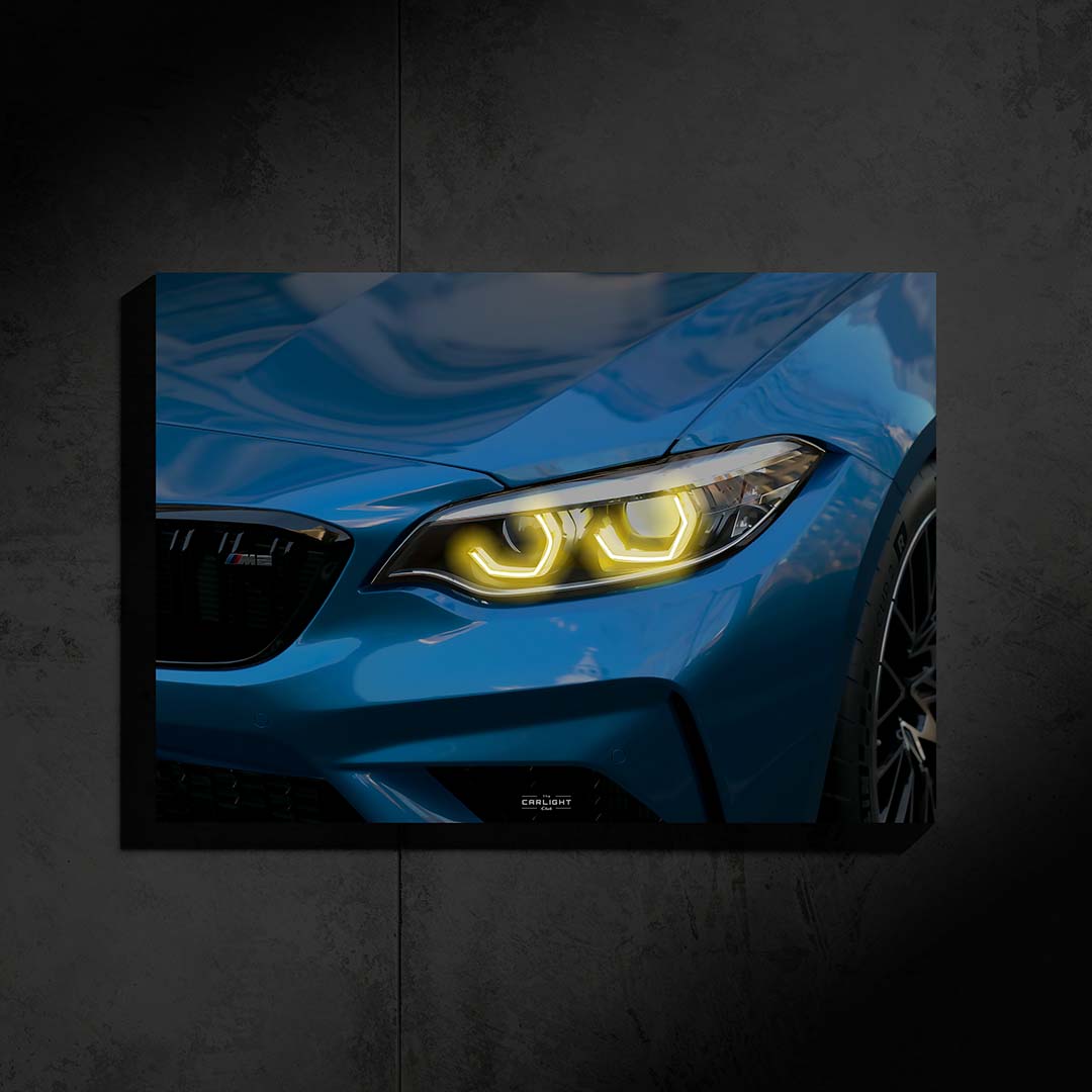 poster métallique bmw m2 comp avec néon led