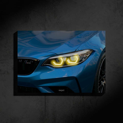 poster métallique bmw m2 comp avec néon led